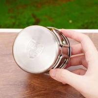 Taza de acero inoxidable con asa plegable, armas de fuego portátiles, taza, accesorios para acampar al aire libre, 1 pieza. - details 10