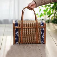Cesta tejida de mimbre para Picnic, bolsa de almacenamiento plegable con asa para fruta, comida, compras, cesta de Bambú - details 2