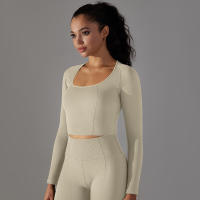 Nessaj-camisas de yoga sin costuras para mujer, top corto de manga larga, ropa deportiva para yoga, fitness, gimnasio, entrenamiento, correr - details 19
