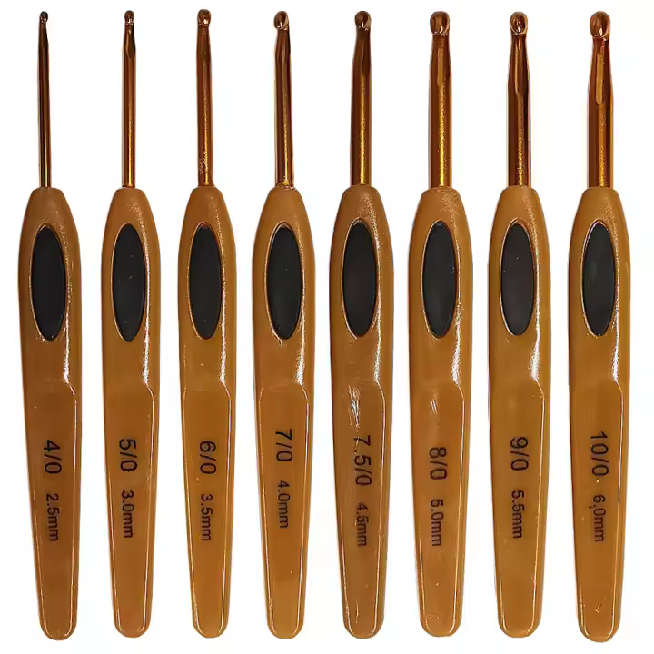 Gancho ergonómico de aluminio suave para ganchillo, hilo de tejer para manualidades, 8 piezas - 1