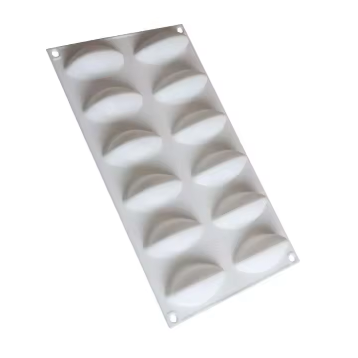 Fondant's nuevo 12 moldes de silicona con cavidad en forma de Quenelle, herramienta de decoración de pasteles, bandeja de chocolate para hornear - 1
