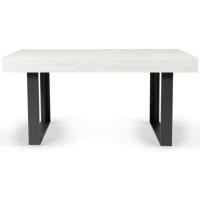 Mesa de comedor extensible rectangular para 6-10 personas, madera y negro, 160-200 cm - details 24