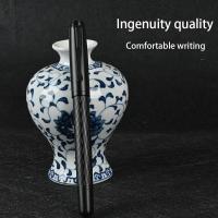 Pluma estilográfica samurái negra con textura de árbol, plumín de titanio recargable, plumas de tinta suave, punta de Metal de 0,5mm, suministros de escritura - details 2