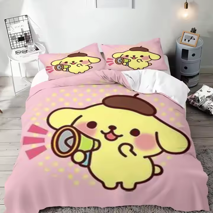 Juego de Ropa de Cama de Animación de Dibujos 100% Poliéster, Tamaño Rey, Estampado 3D para Niños y Niñas Juego de Cama - 1