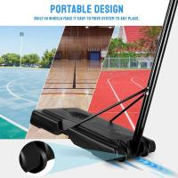 Aro de baloncesto portátil para exteriores, portería de baloncesto ajustable en altura de 230 a 304 cm, tablero trasero e ruedas inastillables de 110x75cm - details 5