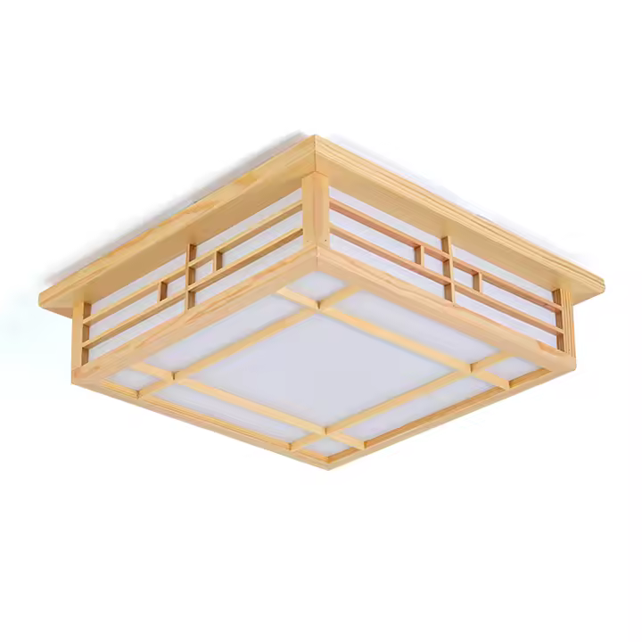 Lámpara LED de techo de madera, iluminación decorativa, 220V - 1