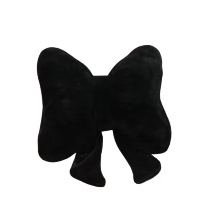 Cómoda almohada con lazo de felpa, bonito soporte para la cintura, almohadas para la cintura con lazo, cojín para el cuello relleno de Color sólido, adornos para el asiento - 1