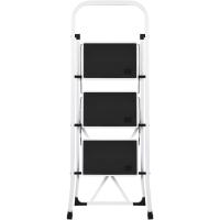 Escalera Plegable de 3 Pasos con Estructura de Acero Taburete Multifuncional con Superficie Antideslizante y Base Estable Ligera, Portátil y Segura para Hogar, Oficina y Tareas Domésticas - details 5