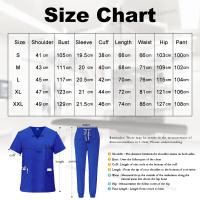 uniforme médico para mujer, artículos de enfermería, uniformes quirúrgicos, Tops de manga corta con cuello en V, pantalones para correr, conjuntos de exfoliante para hombre - details 2