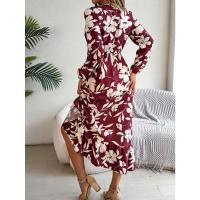 Vestido casual de manga larga con volantes para mujer, cintura de flores, otoño e invierno - details 7