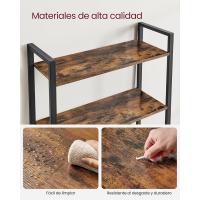 Librería de 5 Niveles, Biblioteca, Estantería para Oficina, Estudio, Sala de Estar, Dormitorio, 30 x 66 x 153 cm, Industrial, Marrón Rústico y Negro - details 7