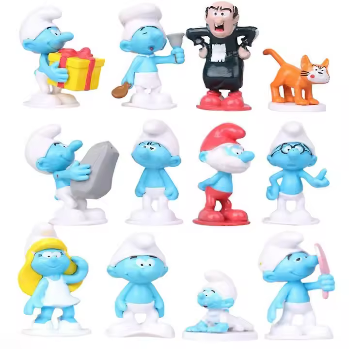 12 unids/set Smurfs figura juguetes modelo Mini figuras conjunto pastel Topper decoración ornamento fiesta Favor suministros regalos - 1
