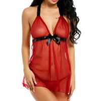 Camisones de cuello halter para mujer, ropa de dormir de malla, camisón de encaje, lencería transparente, camisones eróticos sexys exóticos para mujer - details 26
