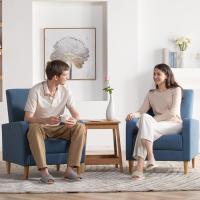 Sillón Salón Sofá Individual para Dormitorio, Silla moderna tapizada con Cojines, Silla de tela Esquina de Lectura Silla lateral con Espuma viscoelástica Suave Asiento Lounge y patas de madera, - details 4