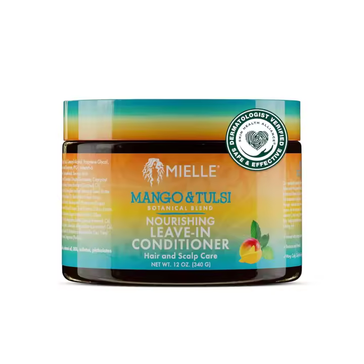 Mielle Organics Mango Tulsi Acondicionador nutritivo sin enjuague para cabello ondulado y rizado, hidrata, desenreda, fortalece, vegano - 1