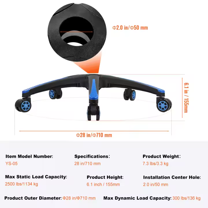 SucceBuy Reemplazo de base de silla de oficina, base resistente, base universal para silla de escritorio con 5 ruedas y cilindro de gas - 1