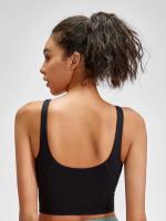 Camiseta sin mangas con estante incorporado, sujetador corto con relleno extraíble, sujetador deportivo tipo palangre para yoga y gimnasio - details 26