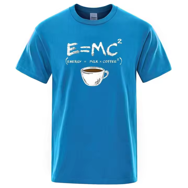 Camiseta casual de algodón transpirable para hombre, estilo urbano con estampado de leche extragrande para mujer - 1