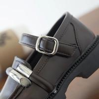 Zapatos de cuero para niños y niñas, mocasines versátiles de estilo británico a la moda, uniforme antideslizante de fondo suave, novedad de otoño, 2024 - details 8