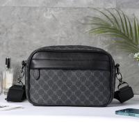 Bolso Cruzado de Hombro para Hombres Cuero PU Diseño a Cuadros Bolso Messenger de Negocios Casual - details 17