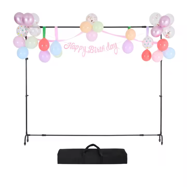 SucceBuy Soporte de fondo ajustable de 7 x 10 pies con ruedas, soporte móvil resistente para pantalla de proyector, boda - 1