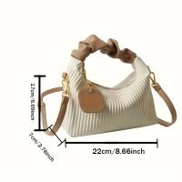 Bolso Cruzado Small de Rayas Verticales Cinturón Ajustable, Cierre de Cremallera, Ligero de Poliéster, Perfecto para Compras, Citas, Trabajo, Viajes Disponible en Blanco, Negro, Verde - details 1