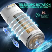 Juguetes sexuales del masturbador para los hombres Rotación telescópica automática Copa masculina de la masturbación de la linterna con 4 lenguas Voz - details 5