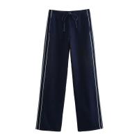 Estilo nuevo Ropa de mujer Chaqueta vaquera a rayas con patchwork Jeans decorados con cinturón lateral - details 3