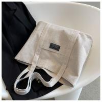 Bolso de mano de tela de cáñamo para mujer, bolso de hombro espacioso, bolso de mensajero versátil con cierre de cremallera, con múltiples bolsillos, para lavar a mano o limpiar en seco - details 24