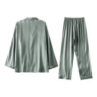 Pijama de Diseñador para Hombres Conjunto de Dormir de Seda de Hielo Delgado - details 5