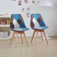 EGOONM-Sillas de comedor modernas con patas de madera maciza, muebles para el hogar, sillas de Bar, ocio, oficina, Patchwork, 4 piezas por juego - details 10