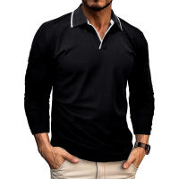 2025 Otoño Invierno Nueva Camiseta de Manga Larga con Cuello en V Polo para Hombre Top - details 6