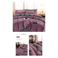 Juego de cama de terciopelo mágico de color sólido, conjunto de tres piezas de terciopelo coral engrosado, franela, Otoño e Invierno - details 21