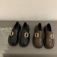 Negro pequeños zapatos de cuero de las mujeres de la primavera y el otoño de 2025 nuevo versátil tacón grueso Mary Jane Love zapatos individuales - details 3