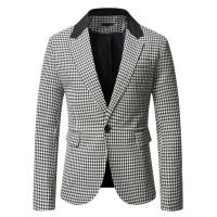 Chaqueta a cuadros para hombre, abrigo deportivo informal, chaquetas ajustadas, Traje a cuadros - details 7