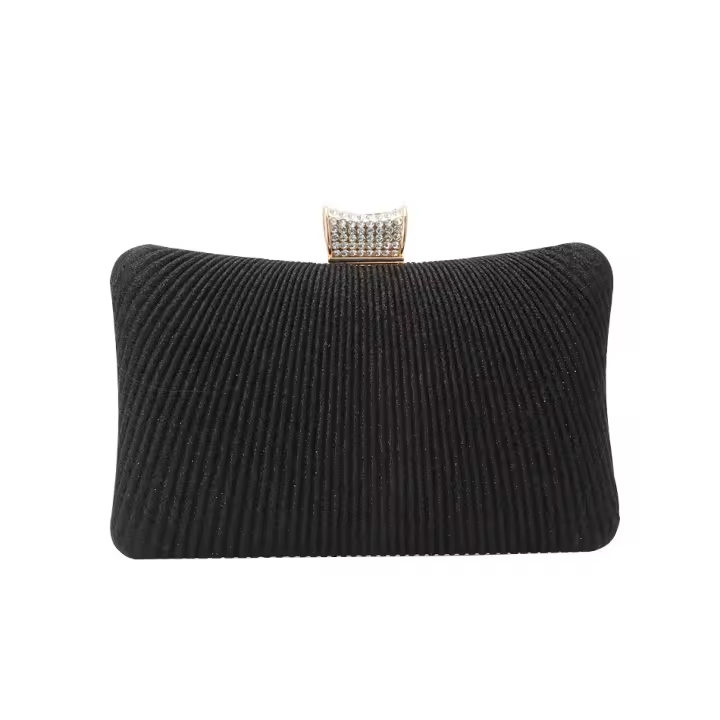Gran oferta, bolso de mano dorado plisado con purpurina, bolso de noche con almohada y cadena para mujer, vestido para mujer - 1