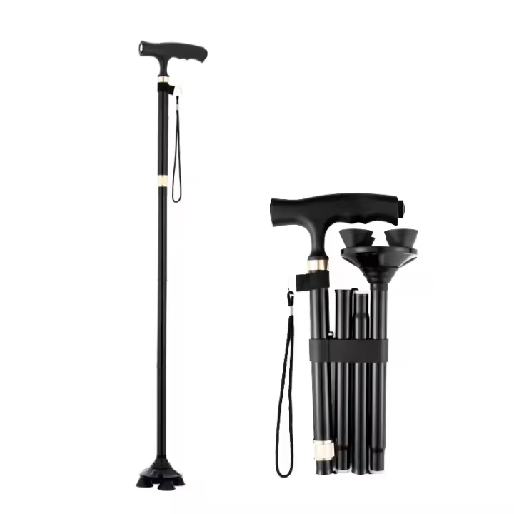 Bastón telescópico de aleación de aluminio para personas mayores, bastón plegable de Metal para senderismo, Camping y Trekking - 1