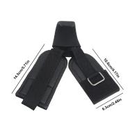 Correas de elevación tipo gancho para tirar, gancho de agarre para levantamiento de pesas antideslizante ajustable, protector de muñeca de potencia auxiliar suave y estable, 1 par - details 0
