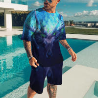 Conjunto Casual de Verano 2024 para Hombres Camiseta con Cuello Redondo y Pantalones Cortos - details 2