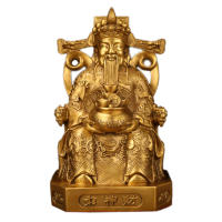 Adorno de Buda de cobre puro para uso doméstico, apertura de tienda, estatua de bronce, estatua de Bi Gan Wen - details 4