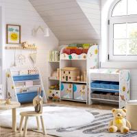 Niños Estantería Almacenamiento Multifuncional 2 Cajas Gran Capacidad Tema Universal Dormitorio Salón Blanco GKR42WT - details 2