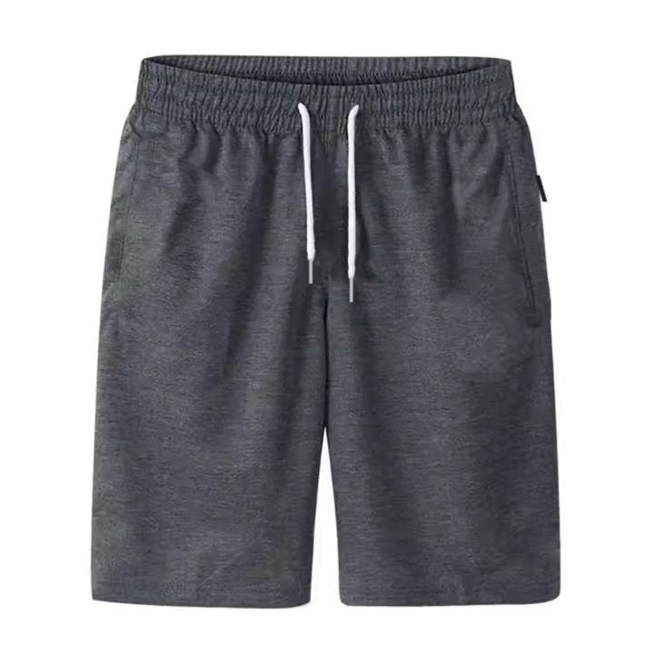 Bolsillos deportivos para hombre, pantalones cortos de playa, corte holgado, cremallera - 1