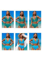 Nuevo traje de baño 2025, bikini con borde de tracción, traje de baño dividido deportivo para mujer - details 1
