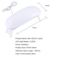 Secador Mini 6W LED UV Lámpara Micro USB Gel Varnish Curing Herramienta de Manicura de Belleza para Equipo de Arte - details 1