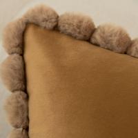 Funda de almohada de terciopelo respetuosa con la piel, funda de cojín Vintage de Color sólido, funda de cojines de pelo de conejo de 45x45cm - details 1