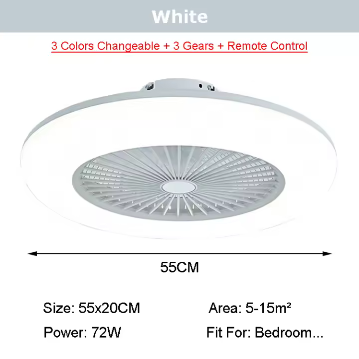 TOMAXIN-Lámpara de Ventilador Minimalista para Niños, para Dormitorio Moderna Lámpara de Techo LED de Estilo Nórdico, Comedor o Estudio - 1