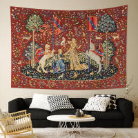 Tapiz Medieval de Señora y Unicornio Decoración Multifuncional para el Hogar Colcha, Manta, Estera - details 4