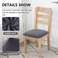 Funda para silla de comedor ajustable, Paquete de 6 Fundas Protectoras elásticas, Asiento lavable - details 1