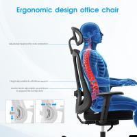 Silla de Escritorio Ajustable de 4 Engranajes, reposacabezas 3D y cómoda Silla de computadora con reposabrazos (Negro) - details 5