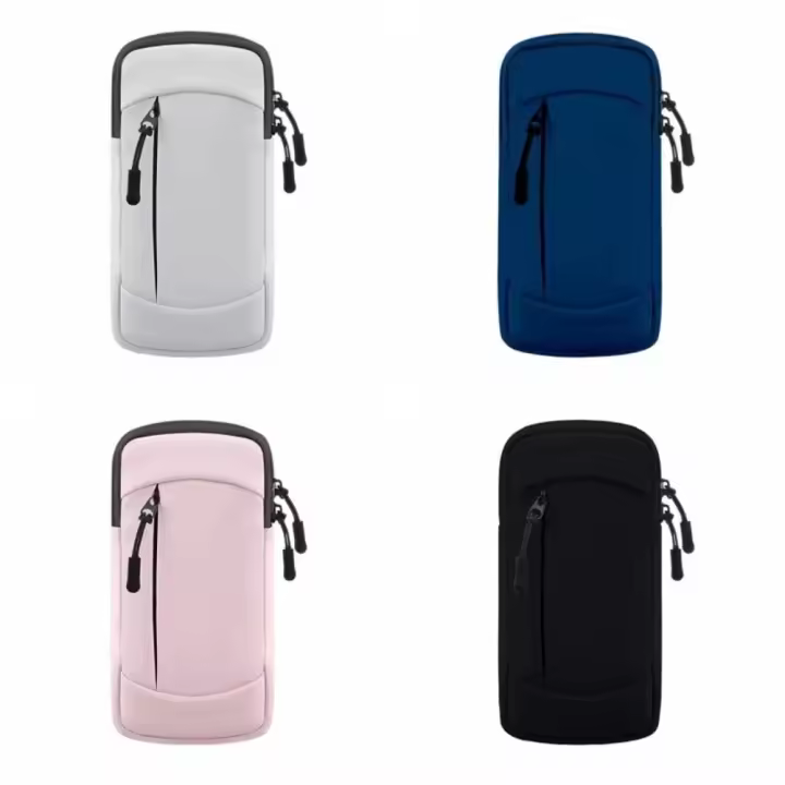 Bolsa de brazo para teléfono móvil para correr de PU, soporte elástico impermeable para teléfono para correr, brazalete ligero de doble capa, funda deportiva para teléfono - 1